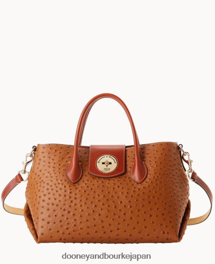 Dooney & Bourke オーストリッチ ターンロックハンドルトート 30 カラメル バッグ T6X2XP1455