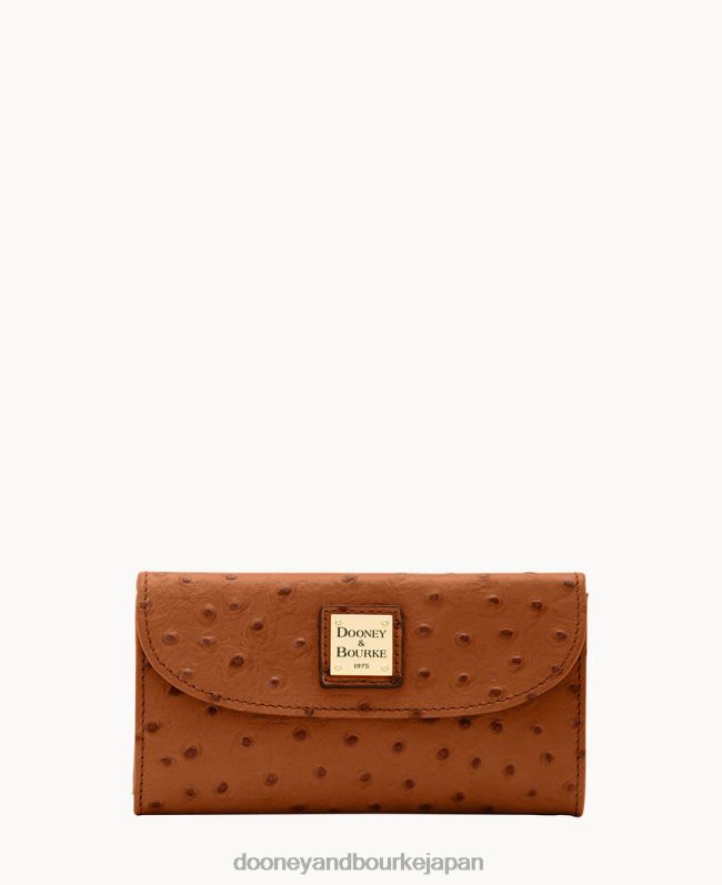 Dooney & Bourke オーストリッチ コンチネンタル クラッチ A4V004115 アクセサリー カラメル