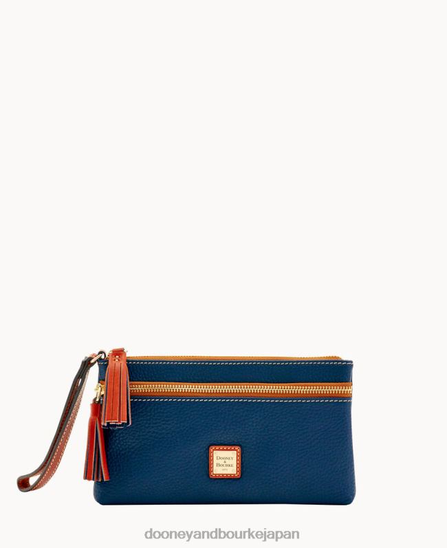 Dooney & Bourke ペブルグレイン ダブルジップ リストレット A4V004198 バッグ ミッドナイトブルー