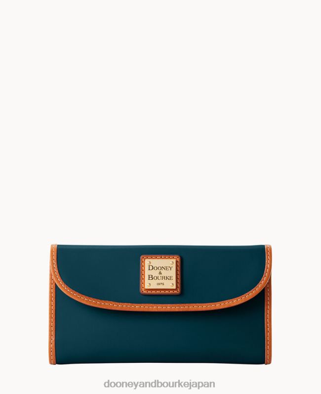 Dooney & Bourke ウェックスフォード レザー コンチネンタル クラッチ A4V004531 アクセサリー 濃い青緑