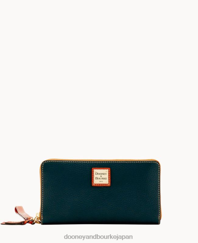 Dooney & Bourke 小石粒の大きなジップアラウンド リストレット A4V004536 バッグ 黒