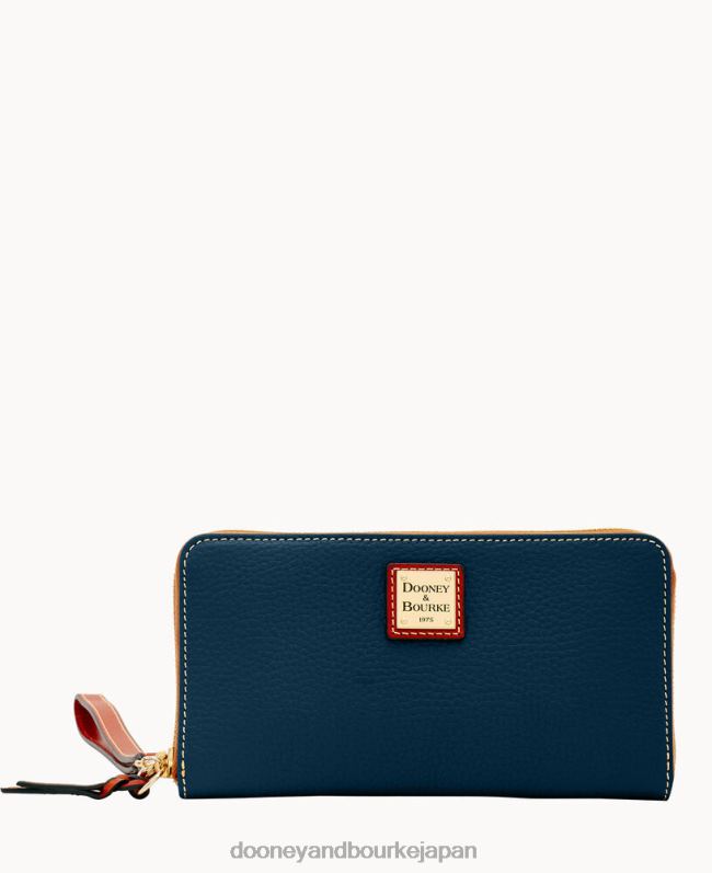 Dooney & Bourke 小石粒の大きなジップアラウンド リストレット A4V004538 バッグ ミッドナイトブルー