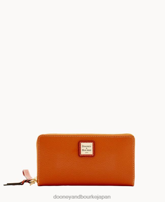 Dooney & Bourke 小石粒の大きなジップアラウンド リストレット A4V004540 バッグ カラメル