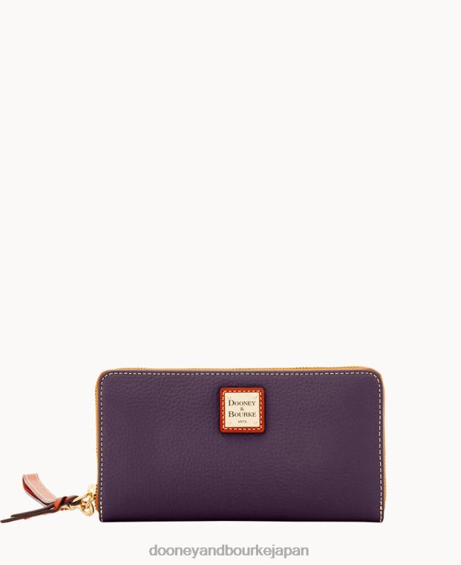 Dooney & Bourke 小石粒の大きなジップアラウンド リストレット A4V004544 バッグ 梅酒