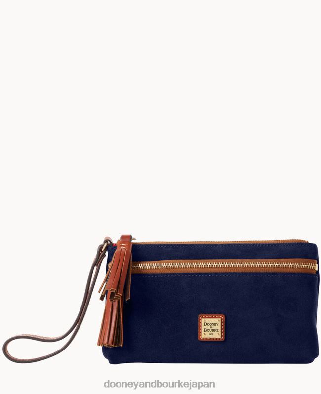 Dooney & Bourke スエードのダブルジップリストレット A4V004678 アクセサリー 海軍