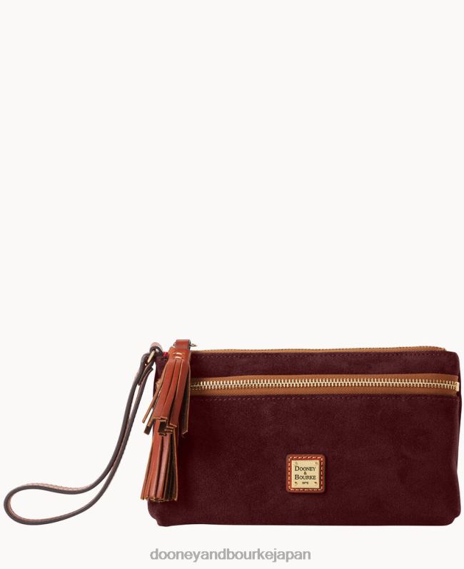 Dooney & Bourke スエードのダブルジップリストレット A4V004679 アクセサリー ワイン