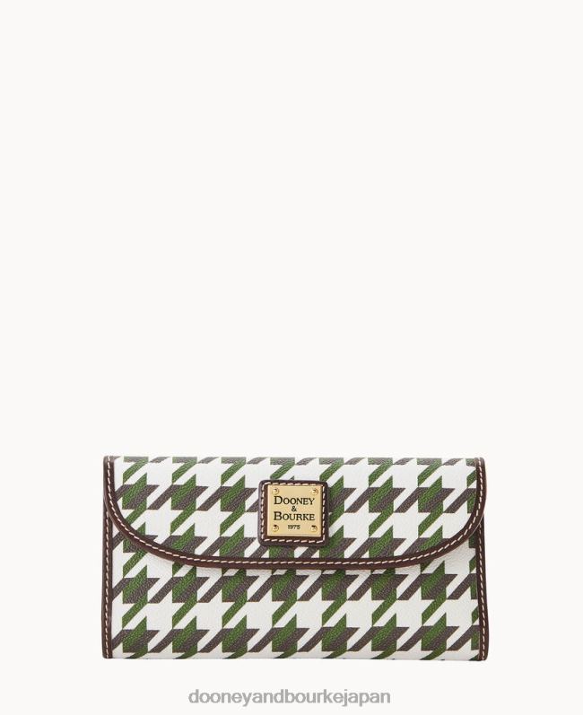 Dooney & Bourke 千鳥格子コンチネンタルクラッチ A4V004802 アクセサリー 緑