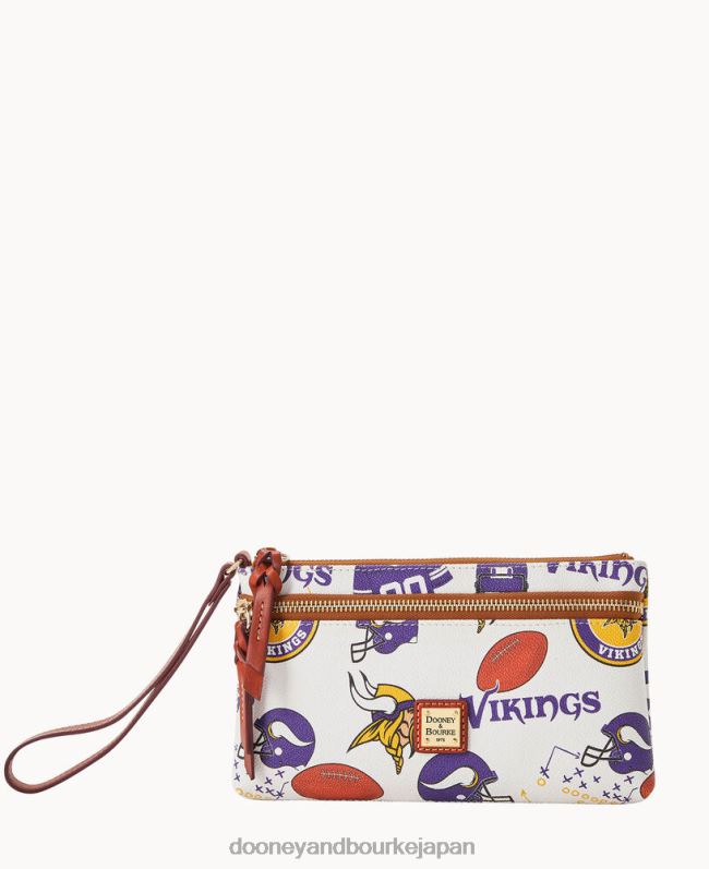 Dooney & Bourke NFL バイキング ダブル ジップ リストレット A4V004582 アクセサリー ミネソタ・バイキングス