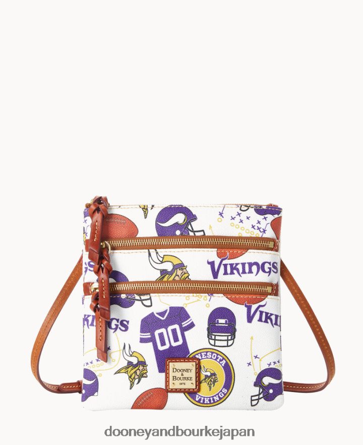 Dooney & Bourke NFL NS トリプル ジップ クロスボディ ヴァイキング バッグ T6X2XP1766