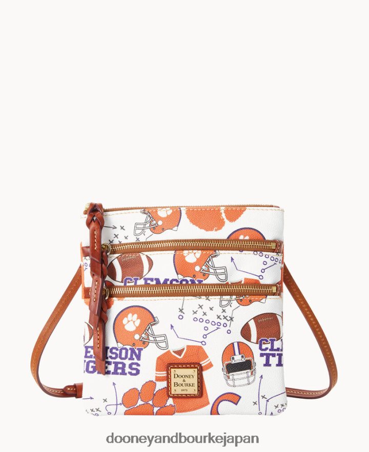 Dooney & Bourke カレッジ NS トリプル ジップ クロスボディ クレムソン バッグ T6X2XP1745