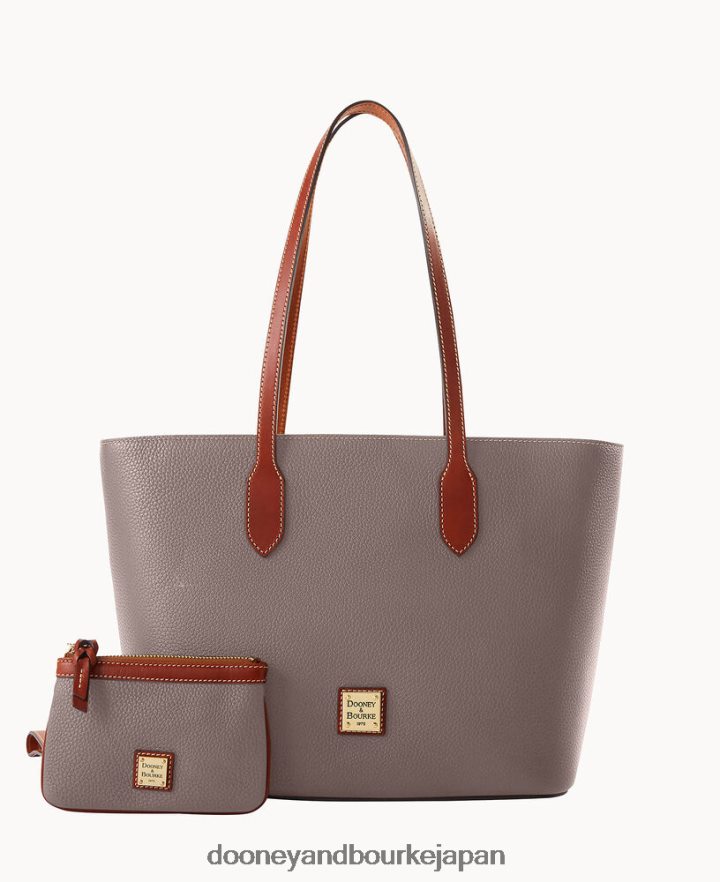 Dooney & Bourke ミディアムリストレット付きペブルグレイントート 象 バッグ T6X2XP1448