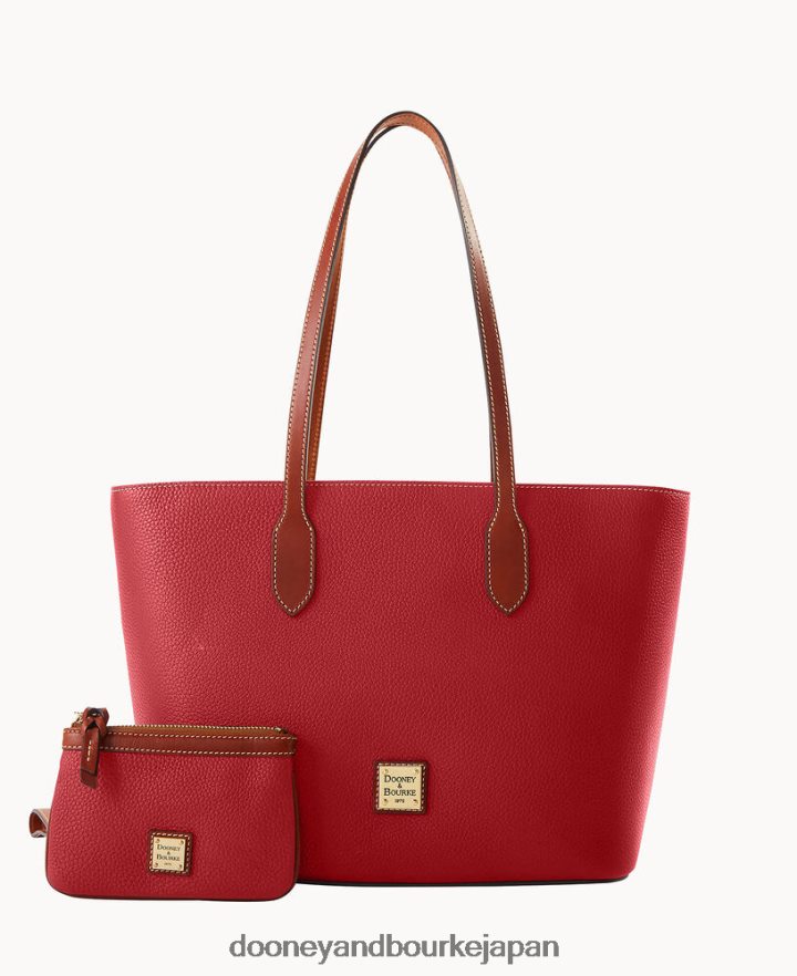 Dooney & Bourke ミディアムリストレット付きペブルグレイントート 赤 バッグ T6X2XP1453