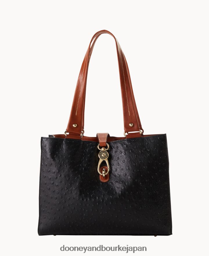 Dooney & Bourke オーストリッチ ミディアム ロゴ ロック トート 黒 バッグ T6X2XP1480