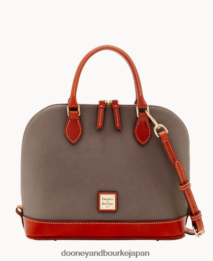 Dooney & Bourke ペブルグレイン ジップ ジップ サッチェル トープ バッグ T6X2XP73